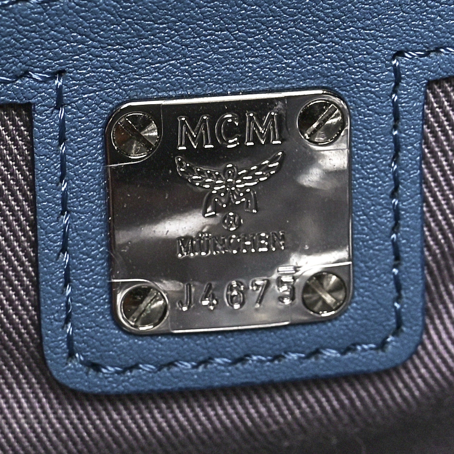 MCM Calfskin Ottomar Monogram Large Klara Hobo Luft Blue 6 of 9