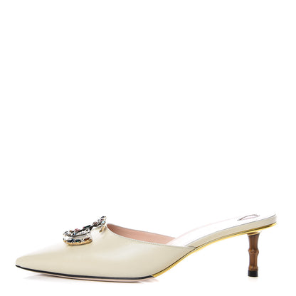 Gucci Malaga Kid Crystal GG Unia Mules 39 Vintage White 1 of 9
