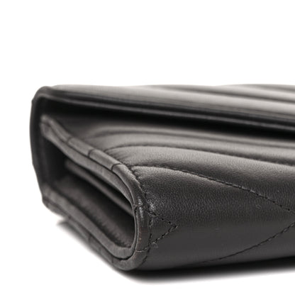Saint Laurent Lambskin Y Quilted Monogram Large Loulou Flap Wallet Asphalt 7 of 8