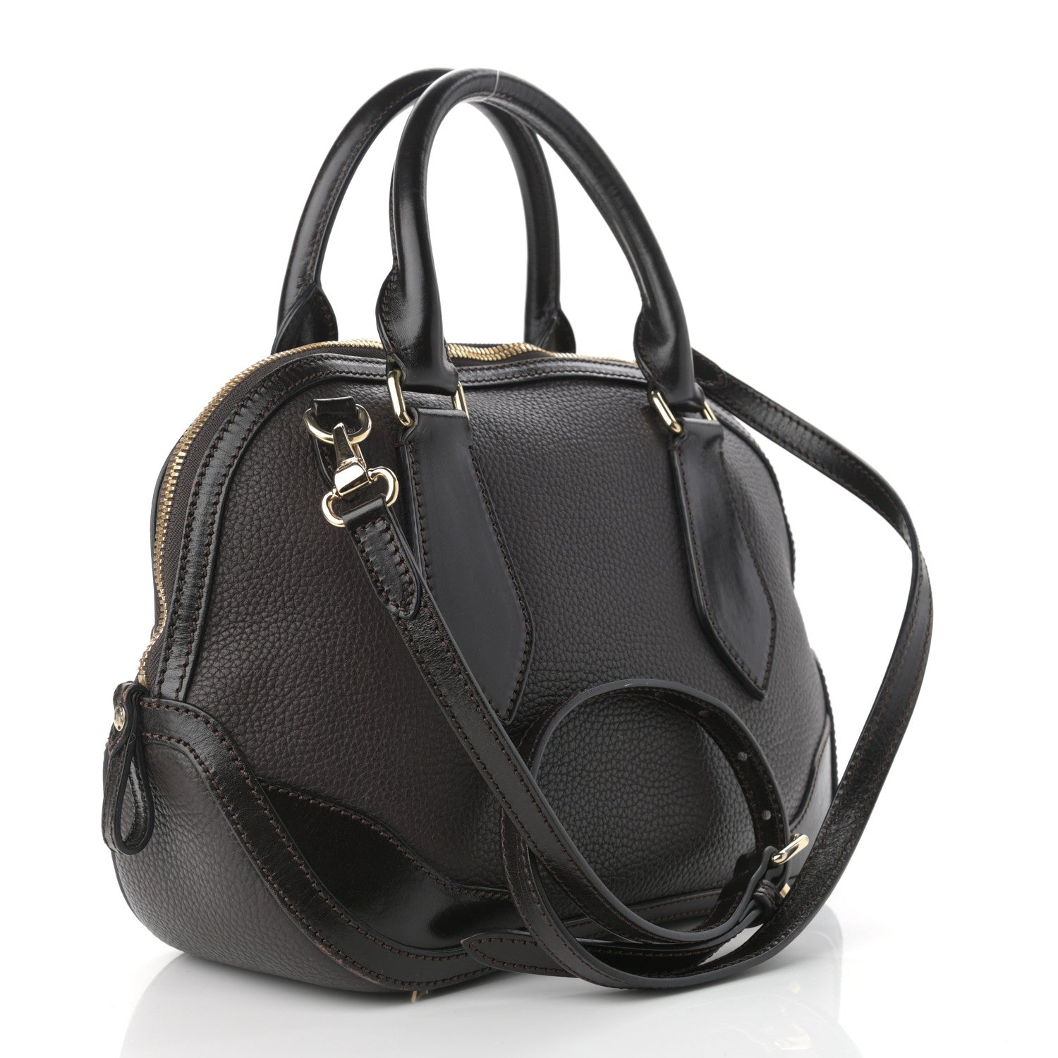 Burberry Grainy Calfskin Small Orchard Bowling Bag Chocolate 2 of 10