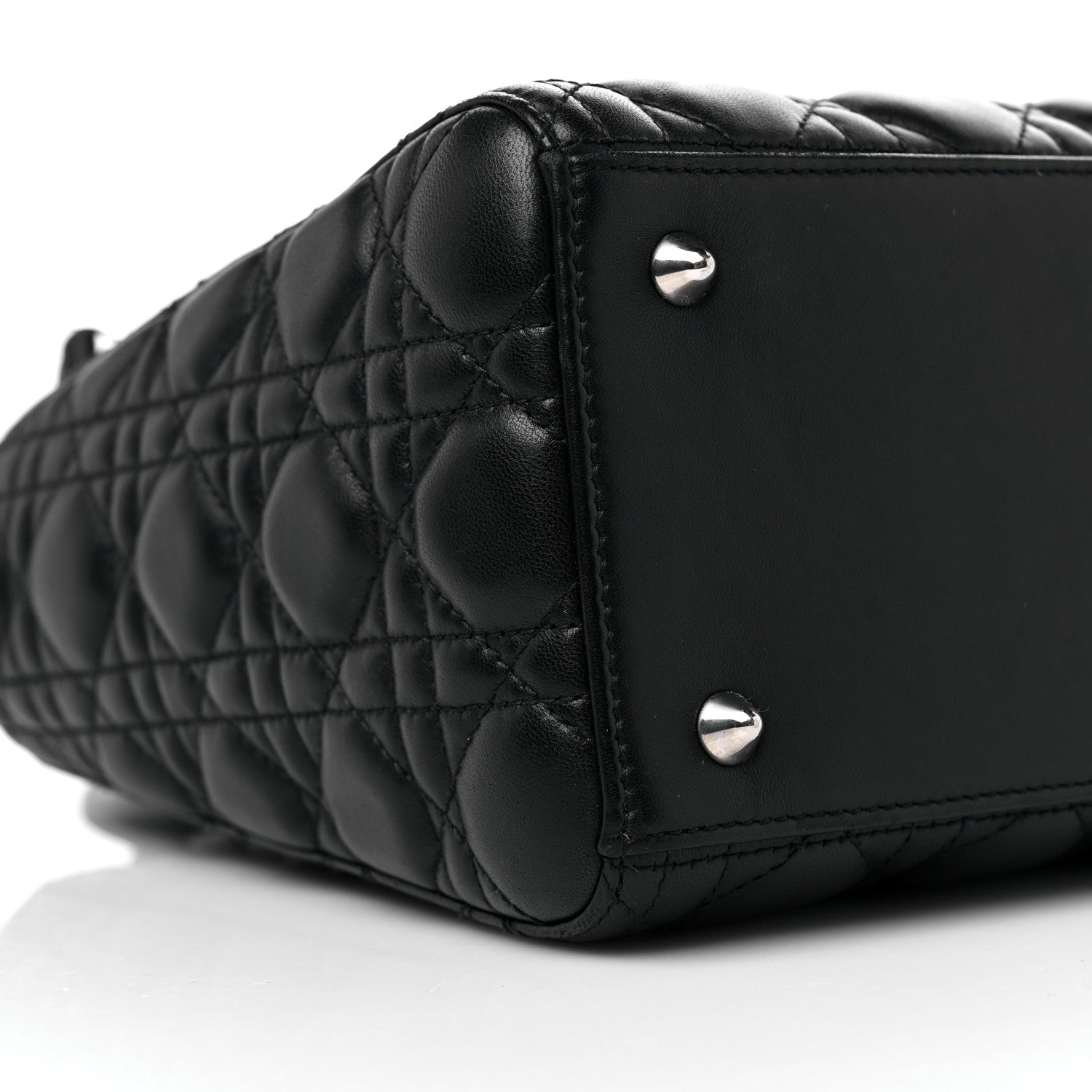 Christian Dior Lambskin Cannage Medium Lady Dior Black 7 of 9