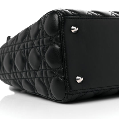 Christian Dior Lambskin Cannage Medium Lady Dior Black 7 of 9