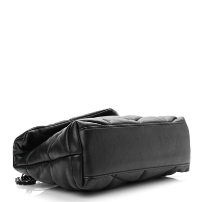 Saint Laurent Calfskin Quilted Toy Loulou Puffer Monogram Monochrome Chain Satchel Black 3 of 10
