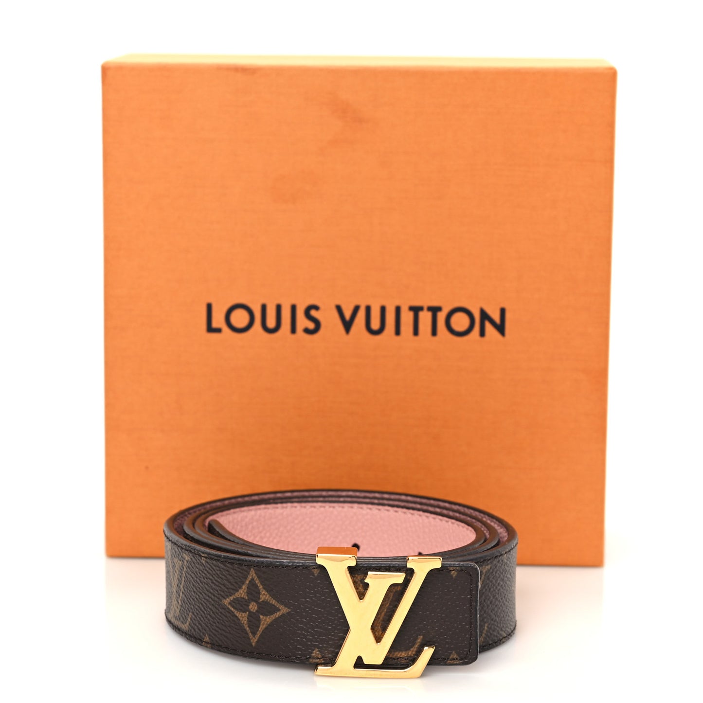 Calfskin Monogram 30mm LV Initiales Reversible Belt 85 34 Rose Ballerine