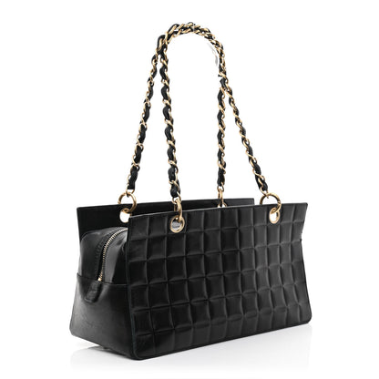 Chanel Calfskin Quilted CC Chocolate Bar Shoulder Bag Black 3 of 14