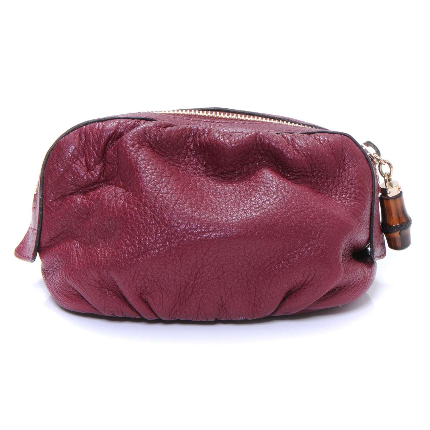 Gucci Leather Bamboo Cosmetic Case Red 1 of 7