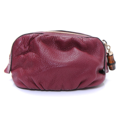 Gucci Leather Bamboo Cosmetic Case Red 1 of 7