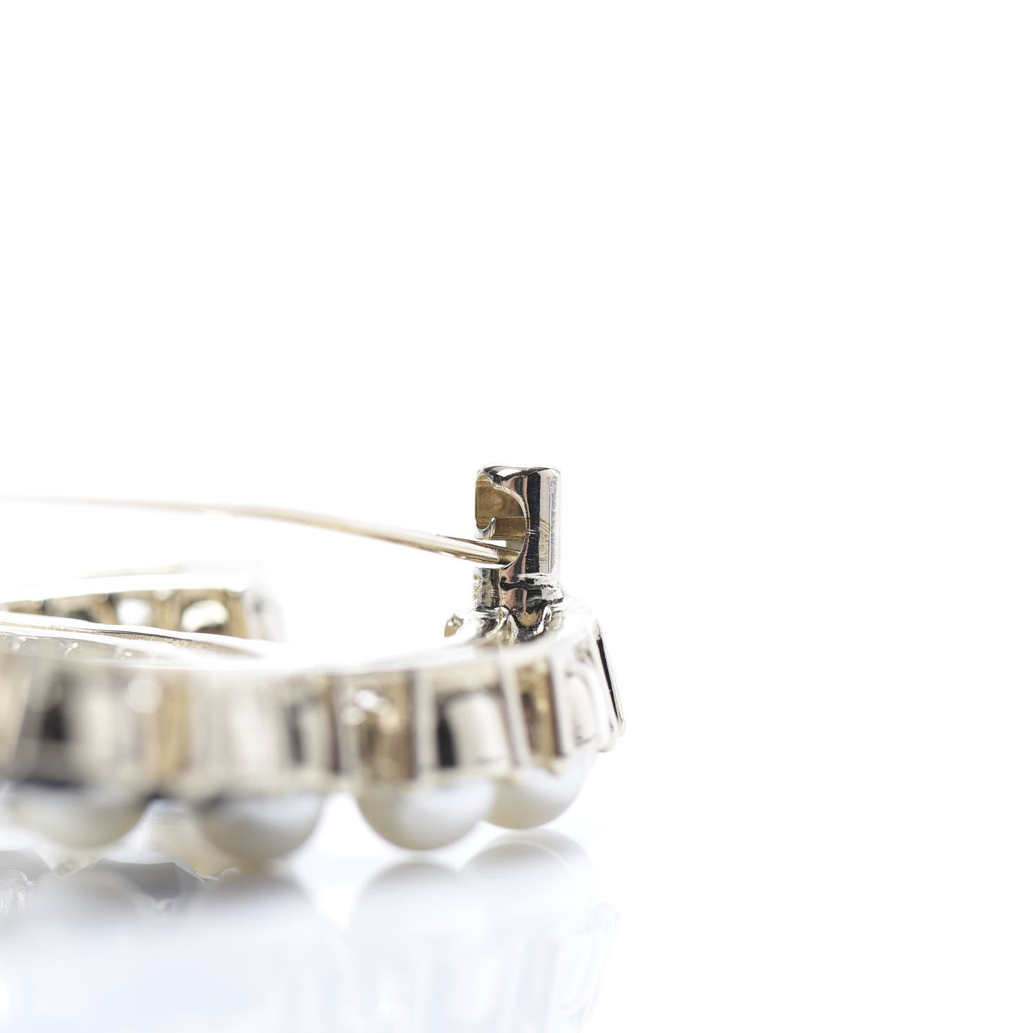 Chanel Crystal Pearl CC Dazzling Domino Brooch Gold Black 6 of 7