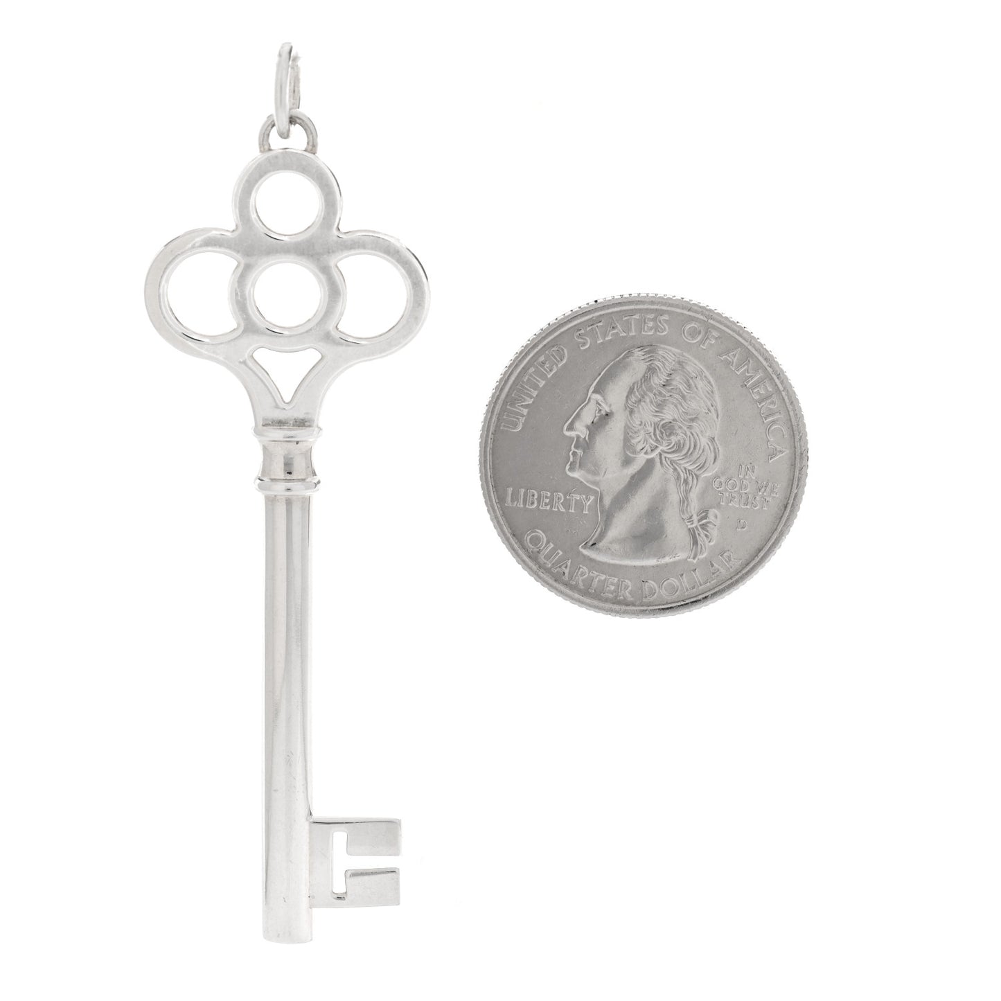 Sterling Silver Large Crown Key Pendant
