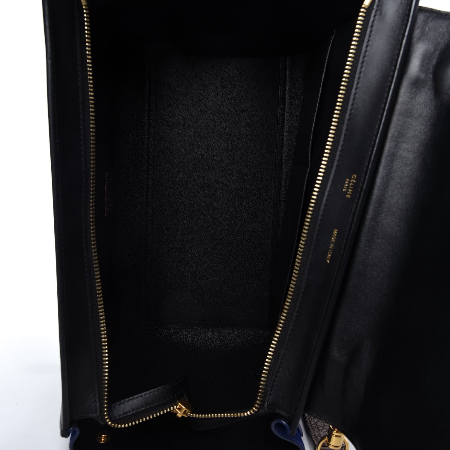 Celine Bullhide Calfskin Nubuck Small Tri-Color Trapeze Coffee 5 of 9