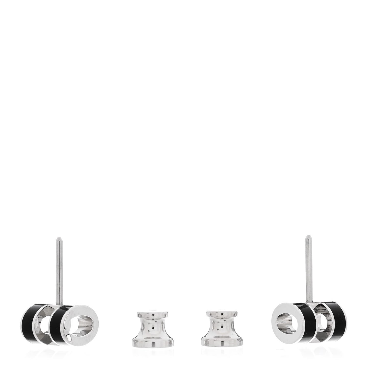 Palladium Lacquered Mini Pop H Earrings Black