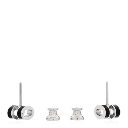 Hermes Palladium Lacquered Mini Pop H Earrings Black 3 of 5