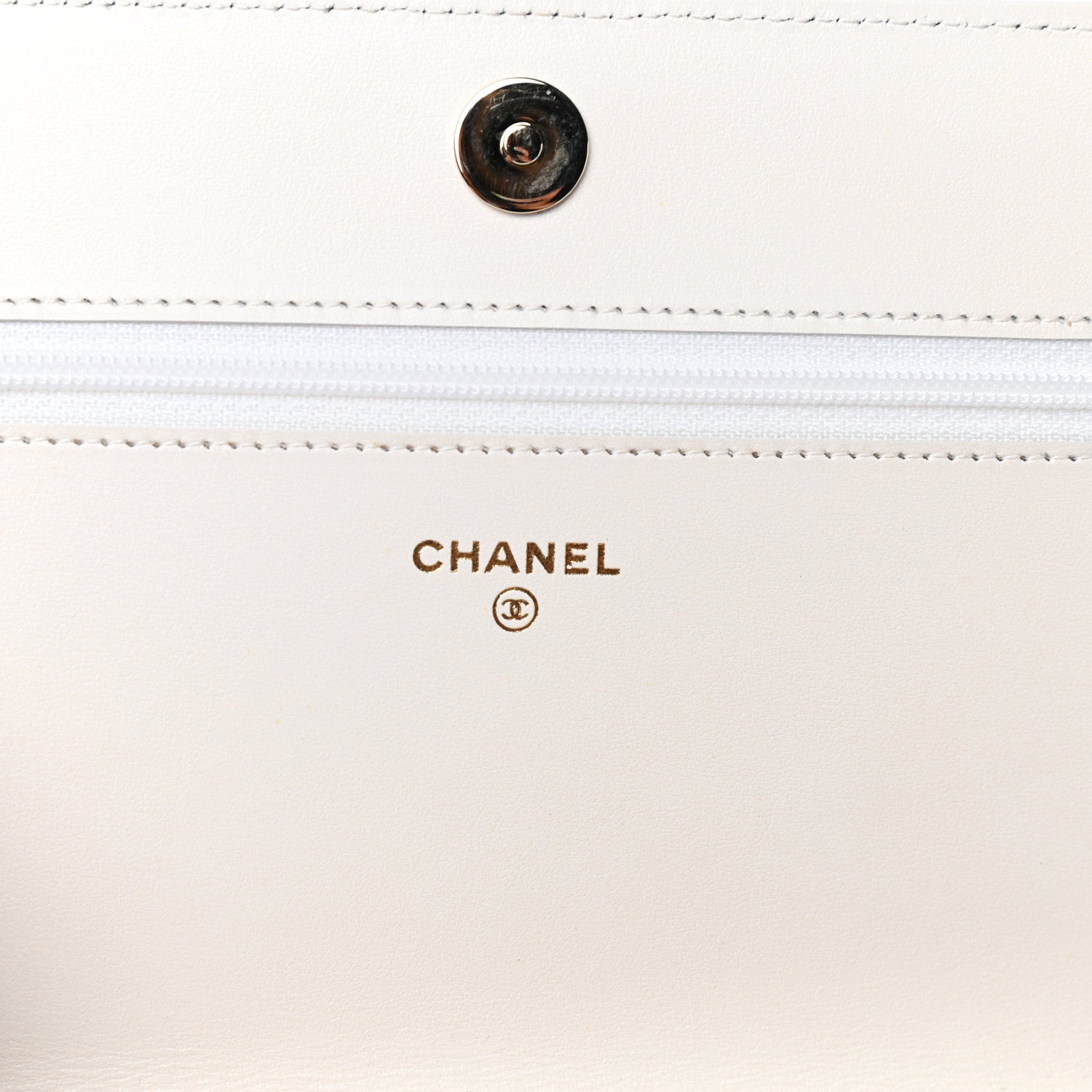 Chanel Caviar Chevron Boy Wallet On Chain WOC White 6 of 12
