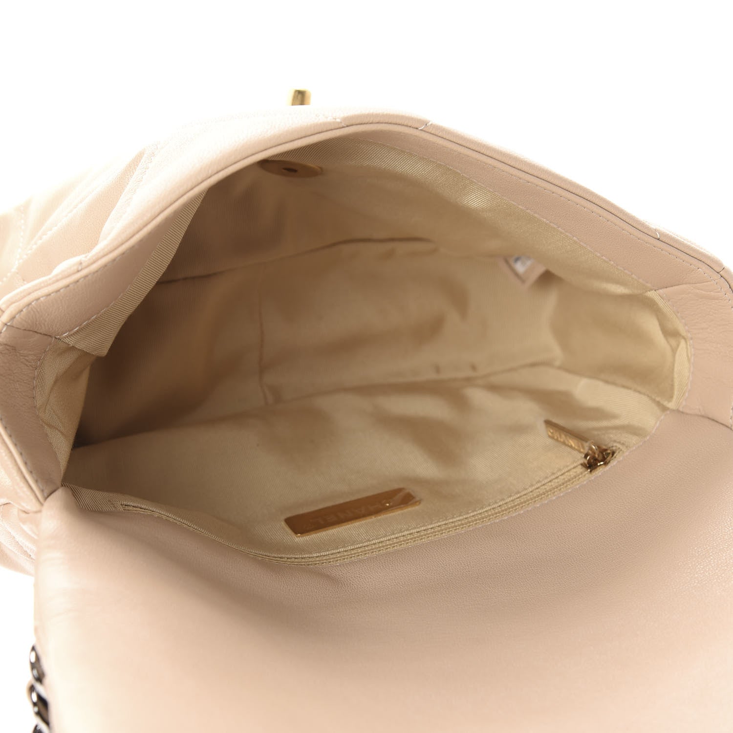 Chanel Lambskin Quilted Medium 19 Flap Beige 5 of 10