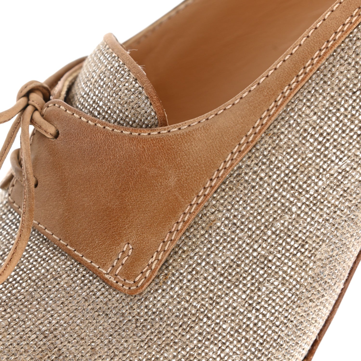 Christian Louboutin Canvas Calfskin Colorblock Pumps 35.5 Beige 7 of 12