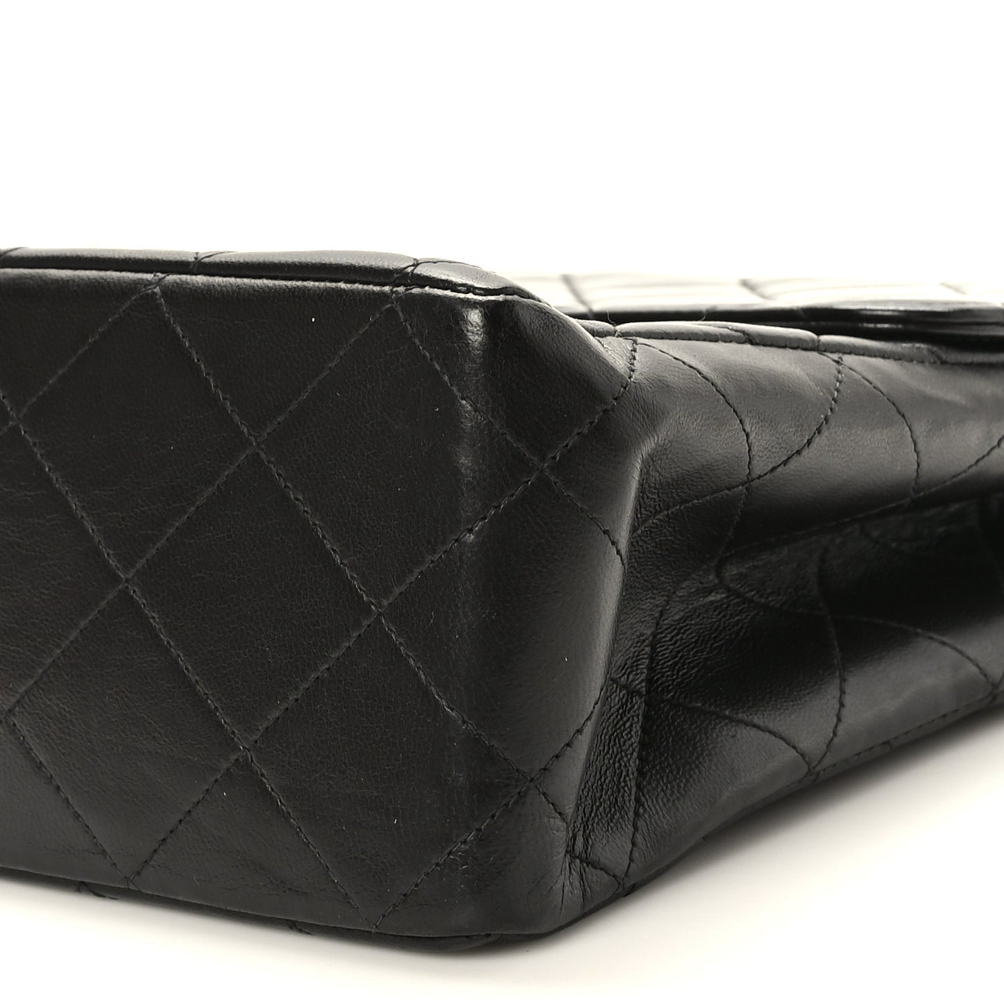 Lambskin Quilted Jumbo Single Flap Black