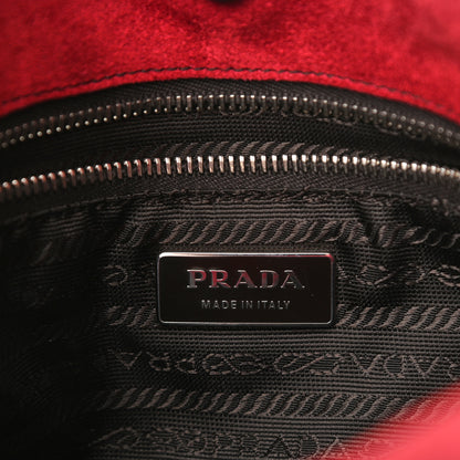 Prada Suede Hobo Cerise 6 of 9