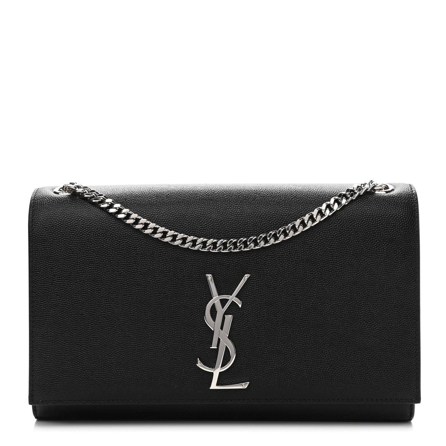Saint Laurent Grain De Poudre Medium Classic Monogram Kate Satchel Black 1 of 11