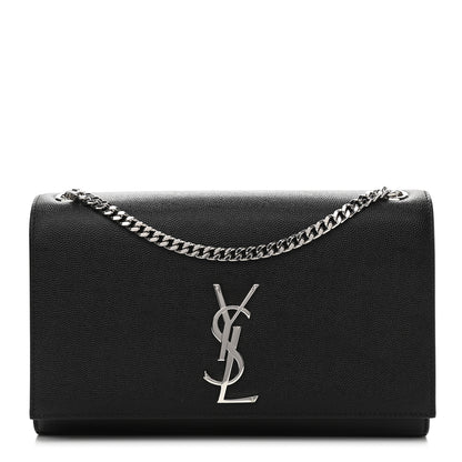 Saint Laurent Grain De Poudre Medium Classic Monogram Kate Satchel Black 1 of 11