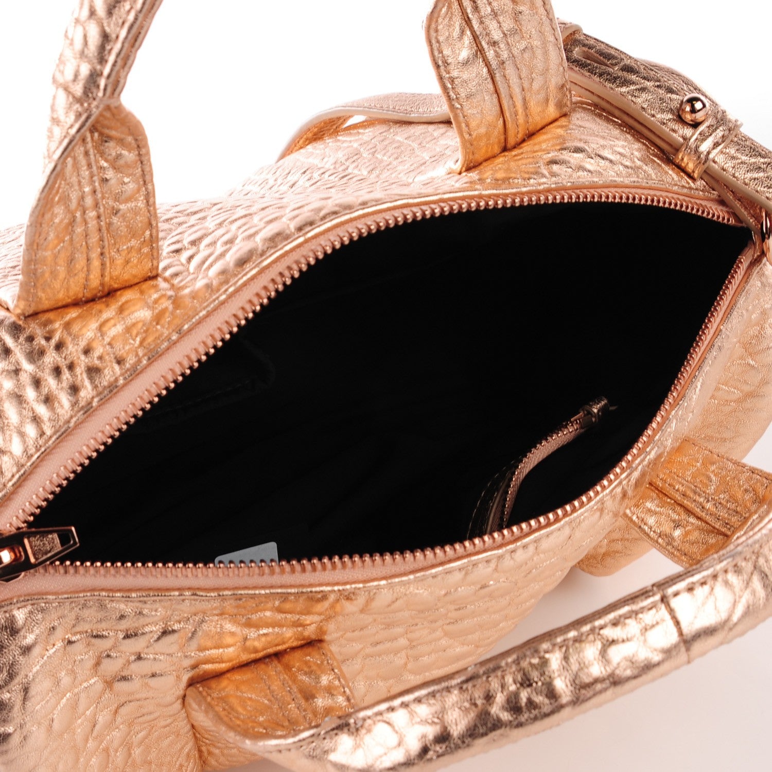 Alexander Wang Metallic Pebbled Lambskin Rocco Rose Gold Hardware 5 of 7