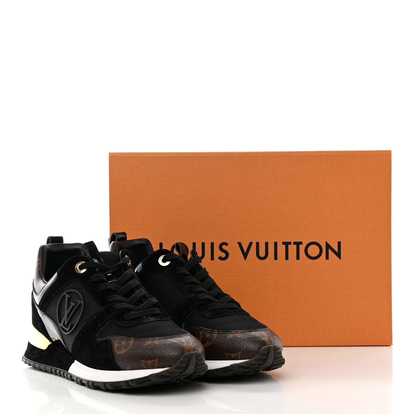 Suede Monogram Run Away Sneakers 36.5 Black