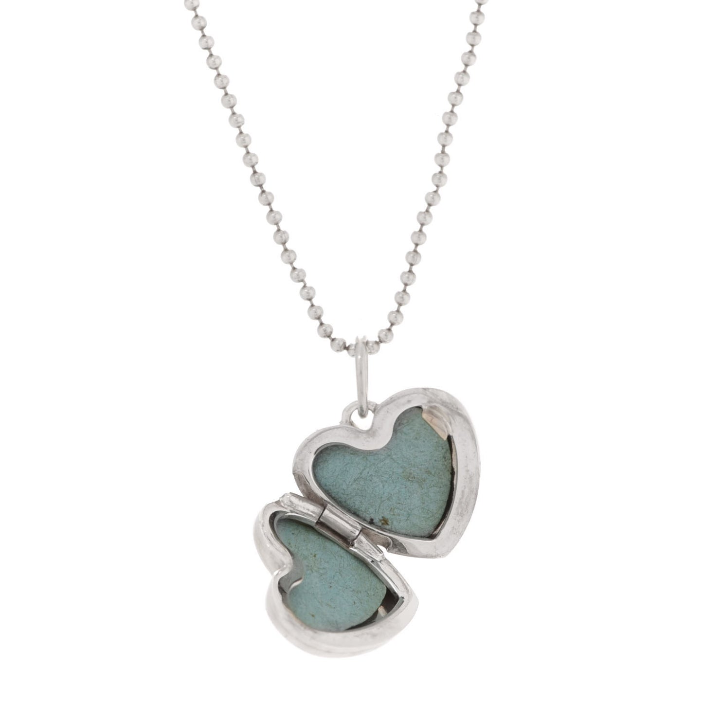Sterling Silver I Love You Heart Locket Pendant Necklace