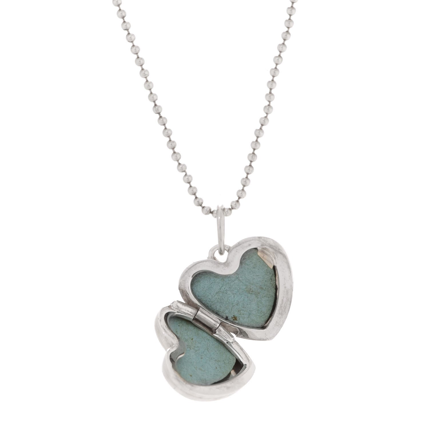 Tiffany Sterling Silver I Love You Heart Locket Pendant Necklace 4 of 7