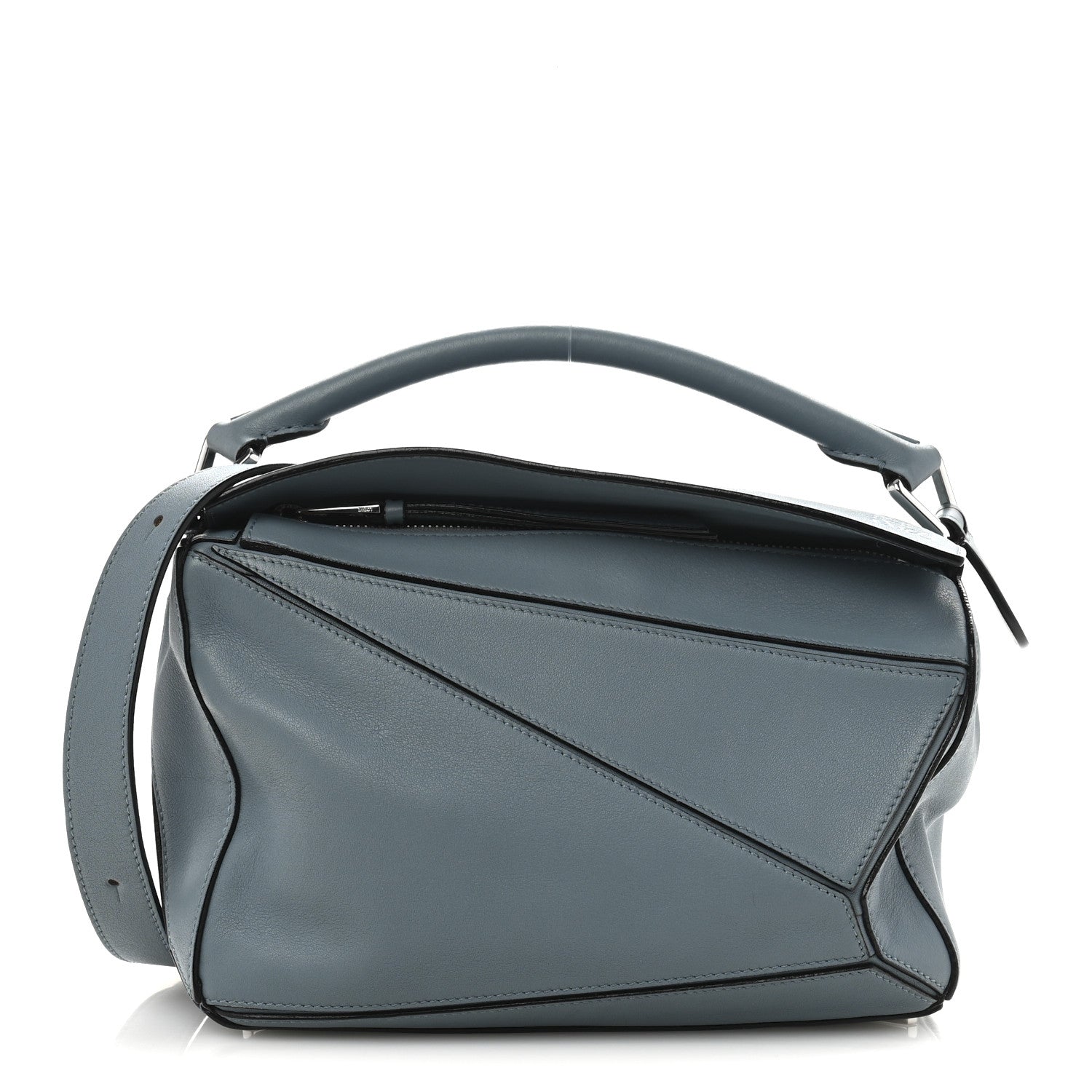 Loewe Calfskin Small Puzzle Bag Stone Blue 1 of 14