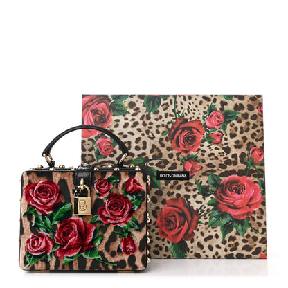 Dolce & Gabbana Velvet Snakeskin Leopard Floral Box Bag Black Multicolor 12 of 12
