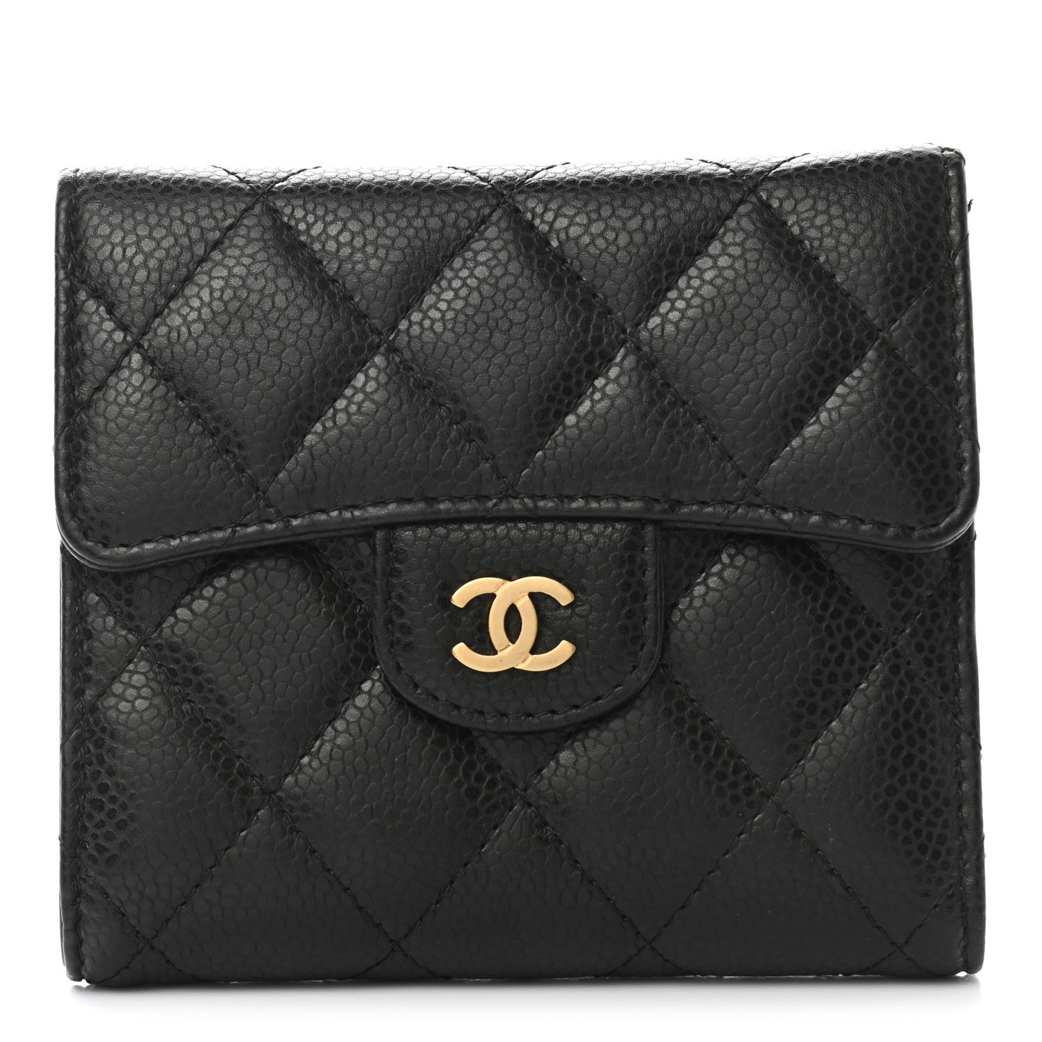Chanel Caviar Quilted Compact Flap Wallet Black 1 of 8