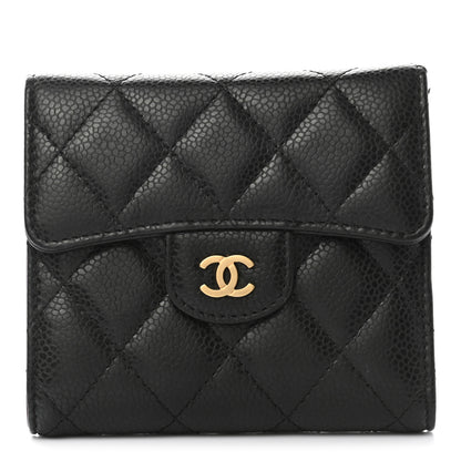Chanel Caviar Quilted Compact Flap Wallet Black 1 of 8