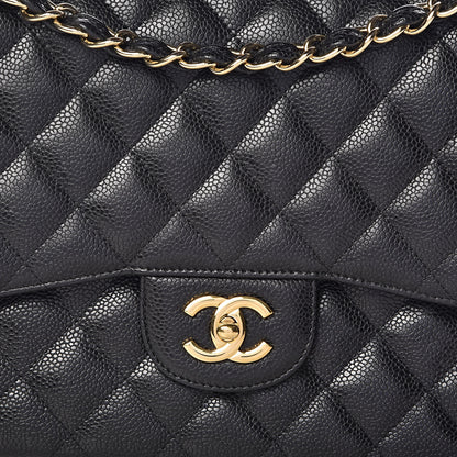 Chanel Caviar Quilted Jumbo Double Flap Black 13 of 14