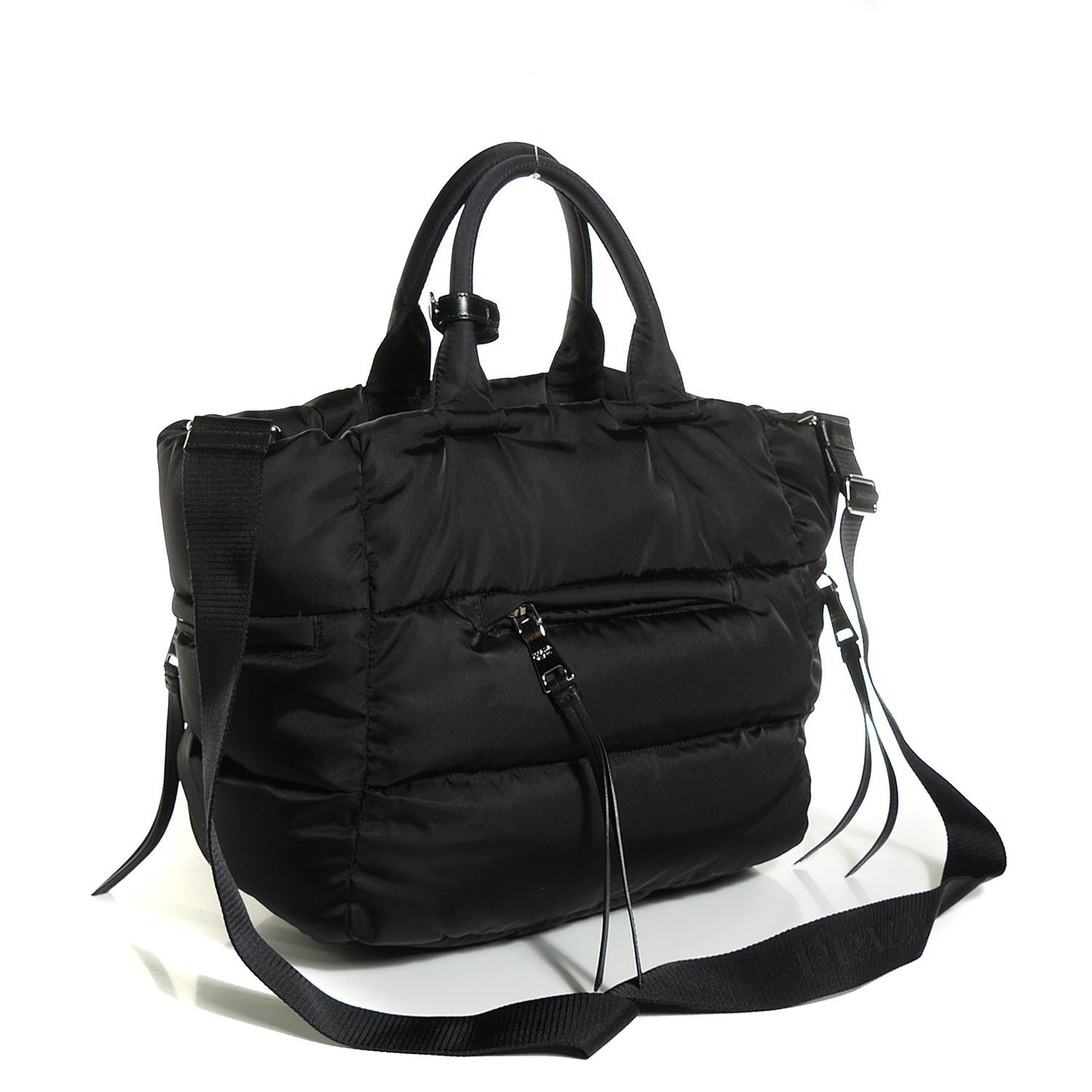 Tessuto Nylon Bomber Tote Nero Black