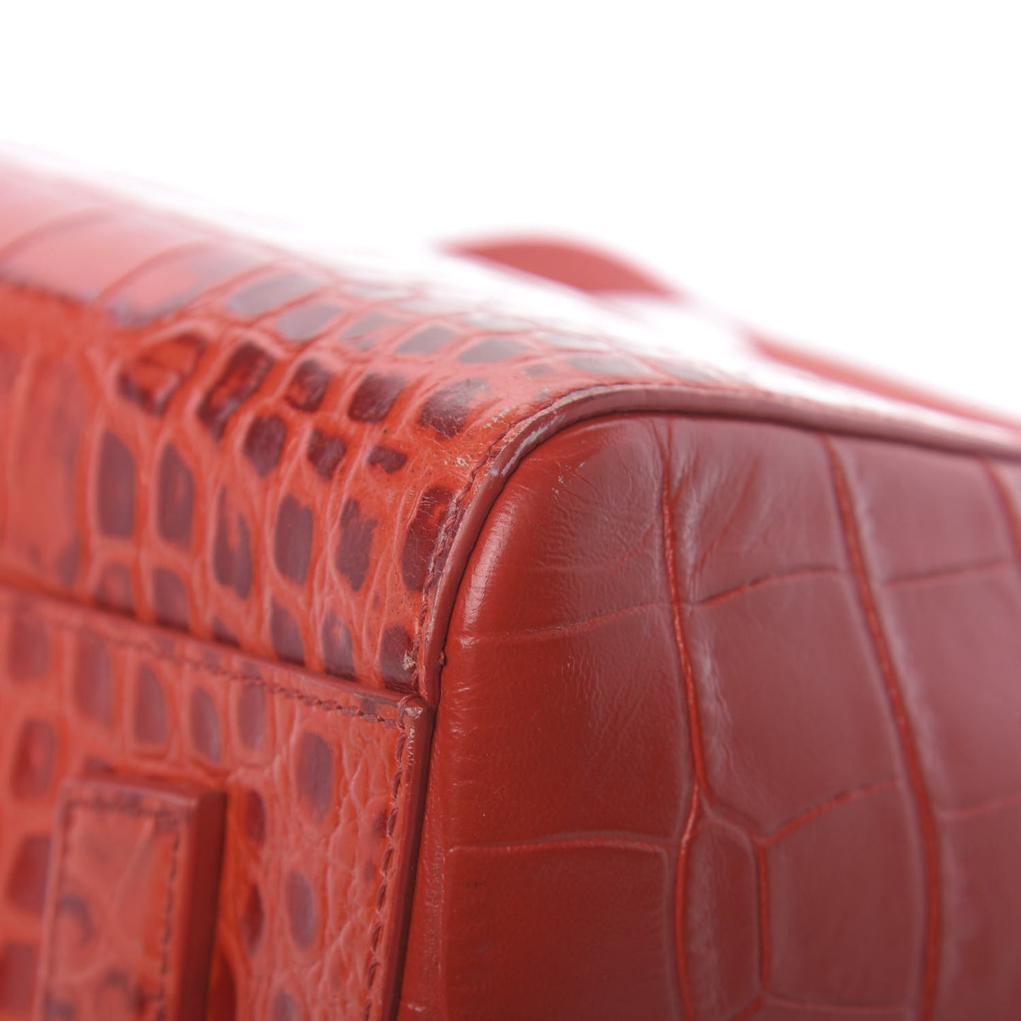 Calfskin Crocodile Embossed Medium Antigona Red