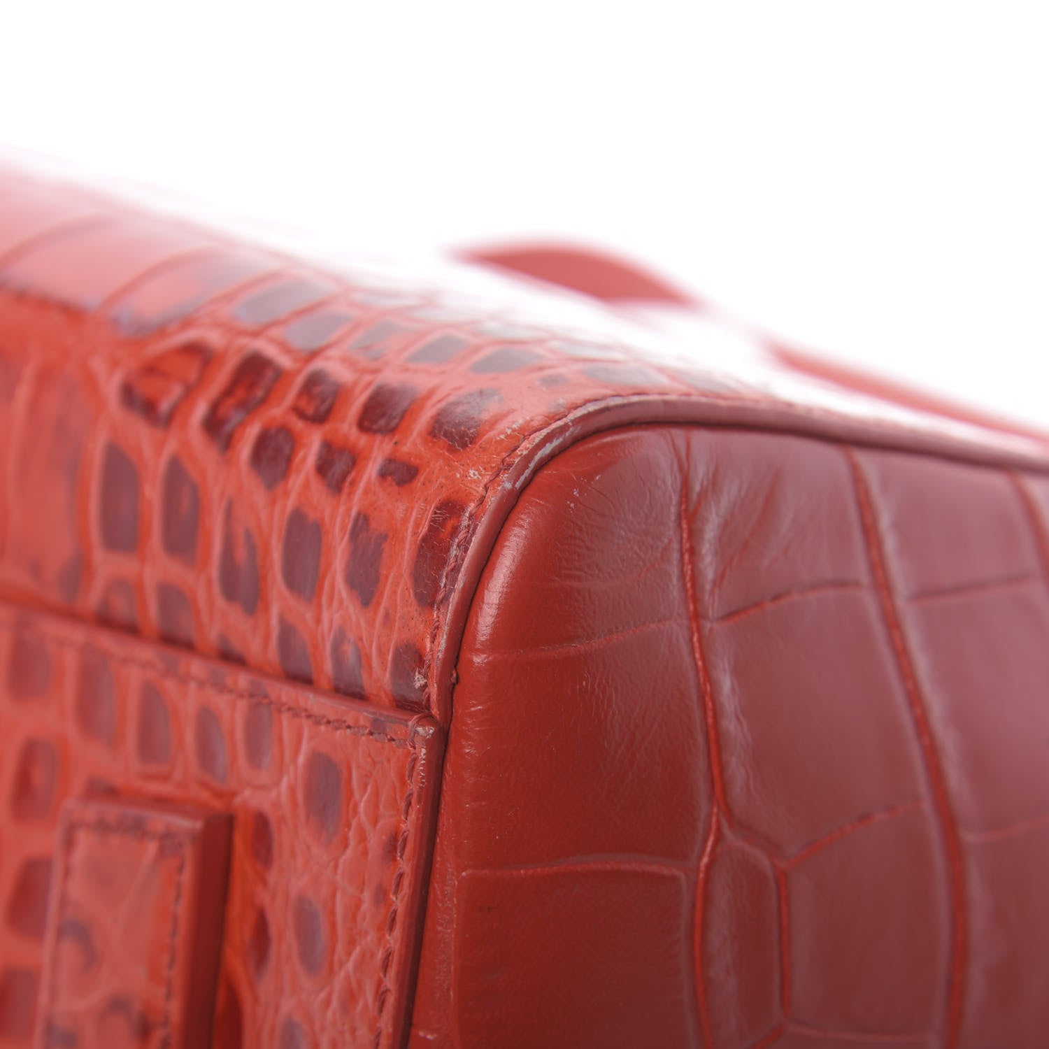 Givenchy Calfskin Crocodile Embossed Medium Antigona Red 12 of 17