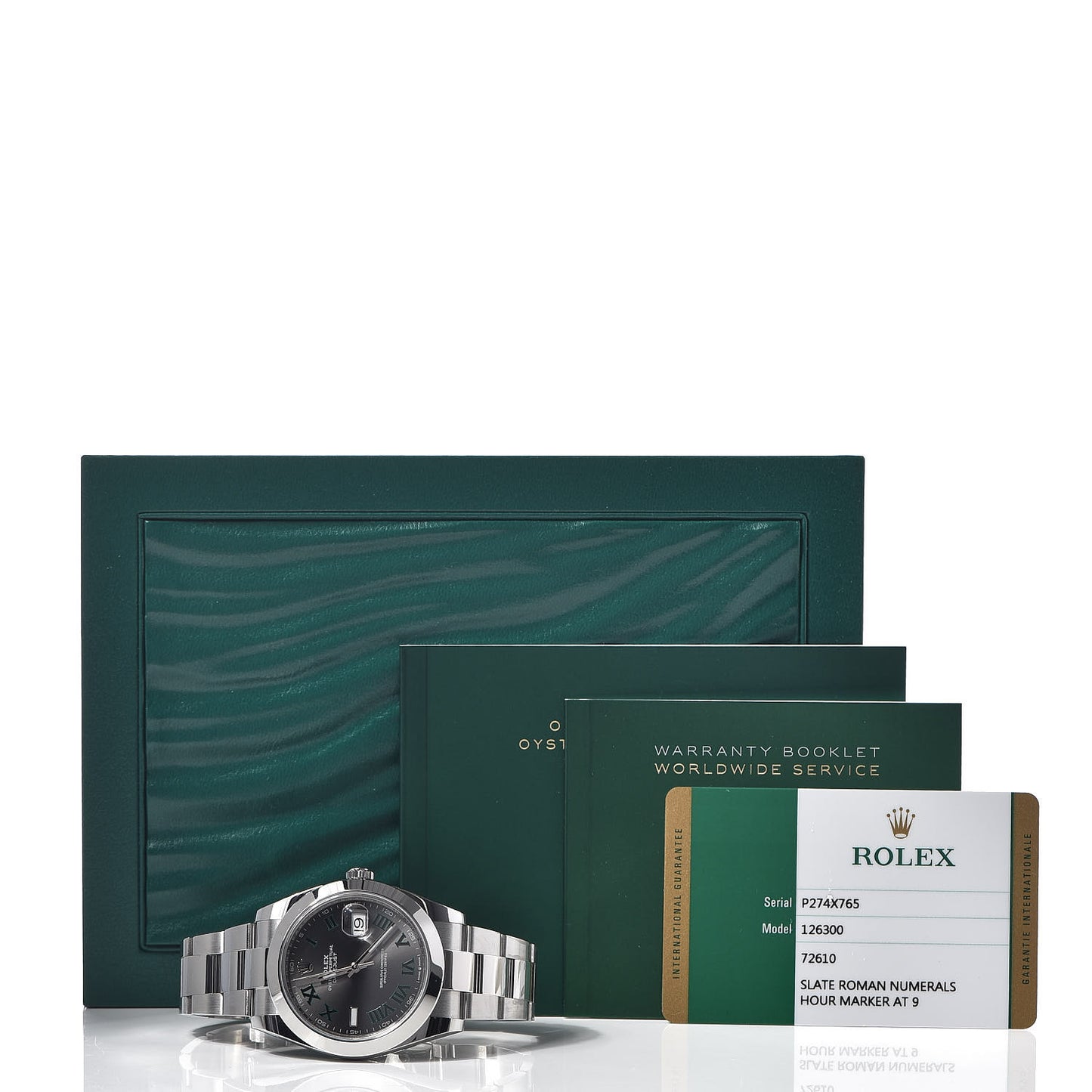 Stainless Steel 41mm Oyster Perpetual Wimbledon Datejust Watch Slate 126300