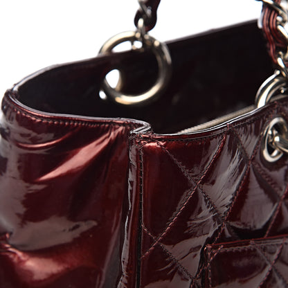Chanel Patent Quilted Grand Shopping Tote GST Dark Bordeaux 19 of 27