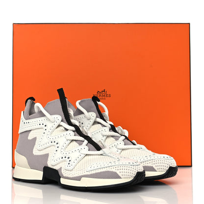 Hermes Mesh Calfskin Action Sneakers 35 Gris Clair Multicolor 8 of 8