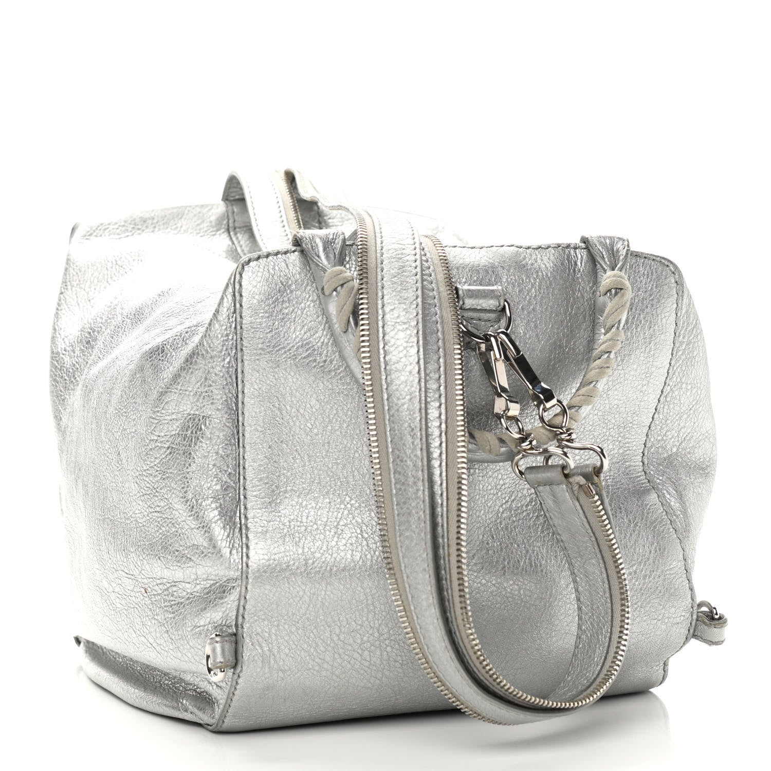 Balenciaga Metallic Agneau Giant 12 Silver Hardware Traveler Convertible Backpack Gris Aluminum 4 of 12