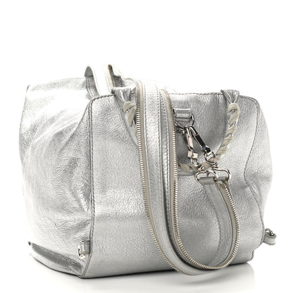 Balenciaga Metallic Agneau Giant 12 Silver Hardware Traveler Convertible Backpack Gris Aluminum 4 of 12
