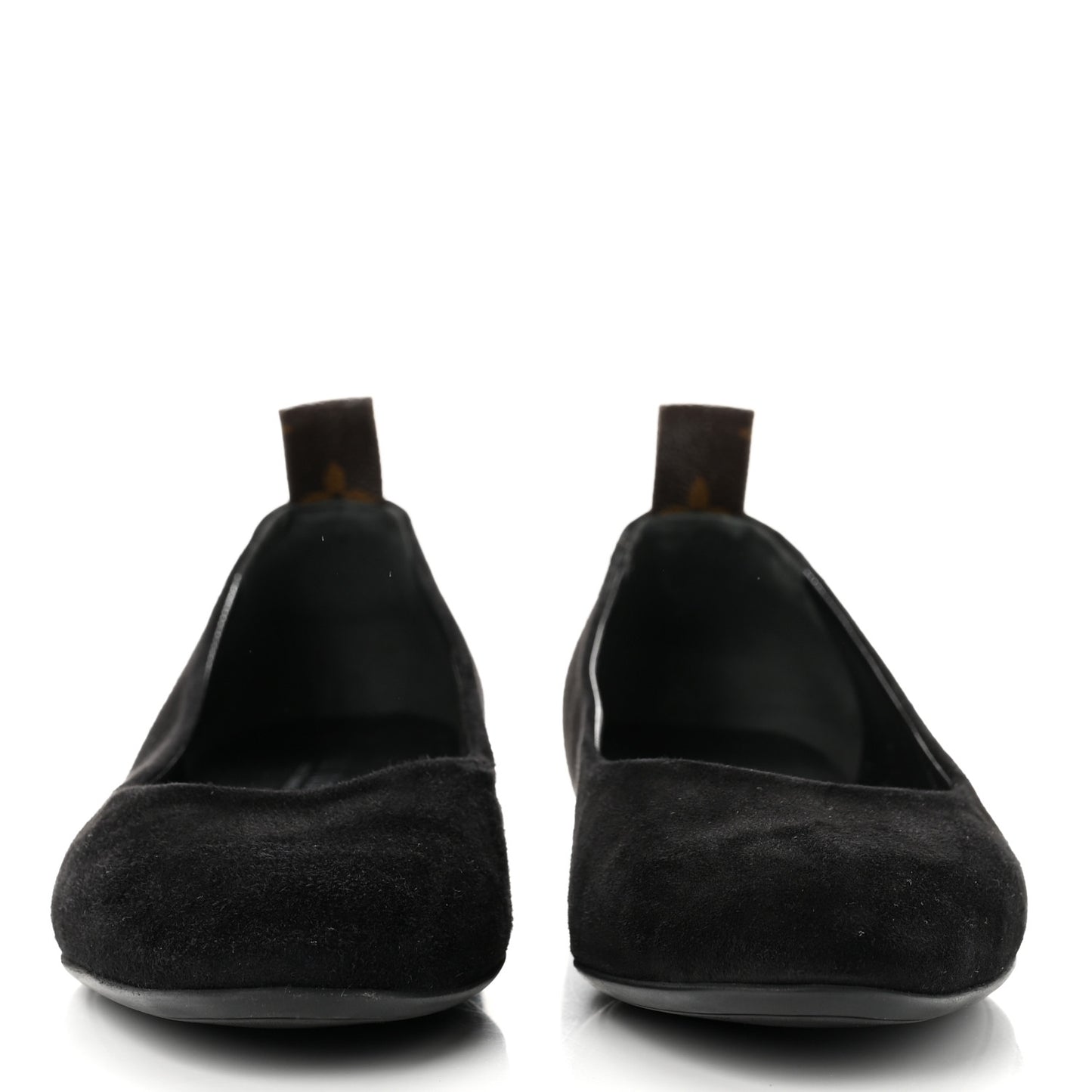Suede Monogram Uniformes Ballet Flats 37 Black