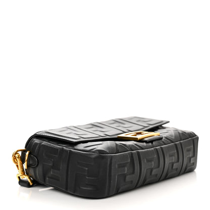 Fendi Nappa FF 1974 Embossed Baguette Black 4 of 10