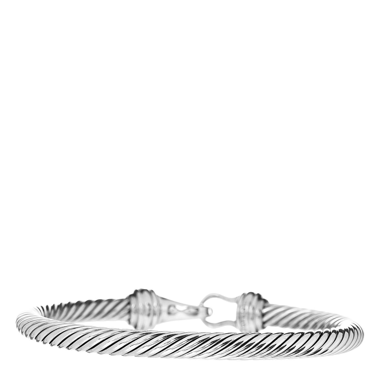 Sterling Silver Diamond 5mm Cable Buckle Bracelet
