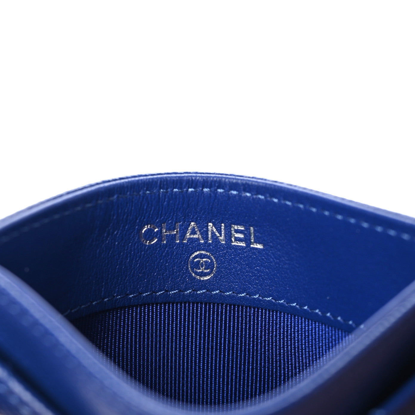 Chanel Caviar Quilted Card Holder Blue 8 of 9