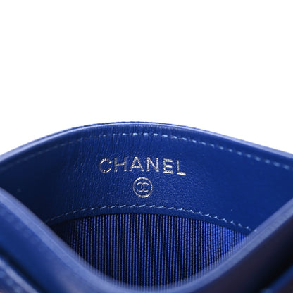 Chanel Caviar Quilted Card Holder Blue 8 of 9