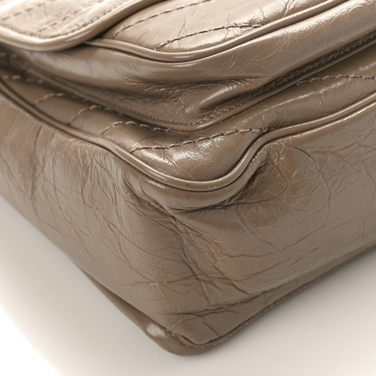 Saint Laurent Crinkled Calfskin Matelasse Monogram Medium Niki Chain Satchel Light Taupe 8 of 9