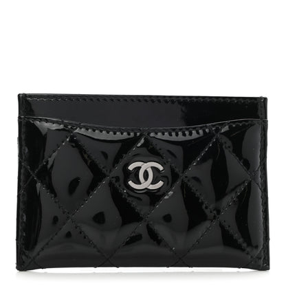 Chanel Patent Calfskin Quilted Card Holder Black 1 of 9