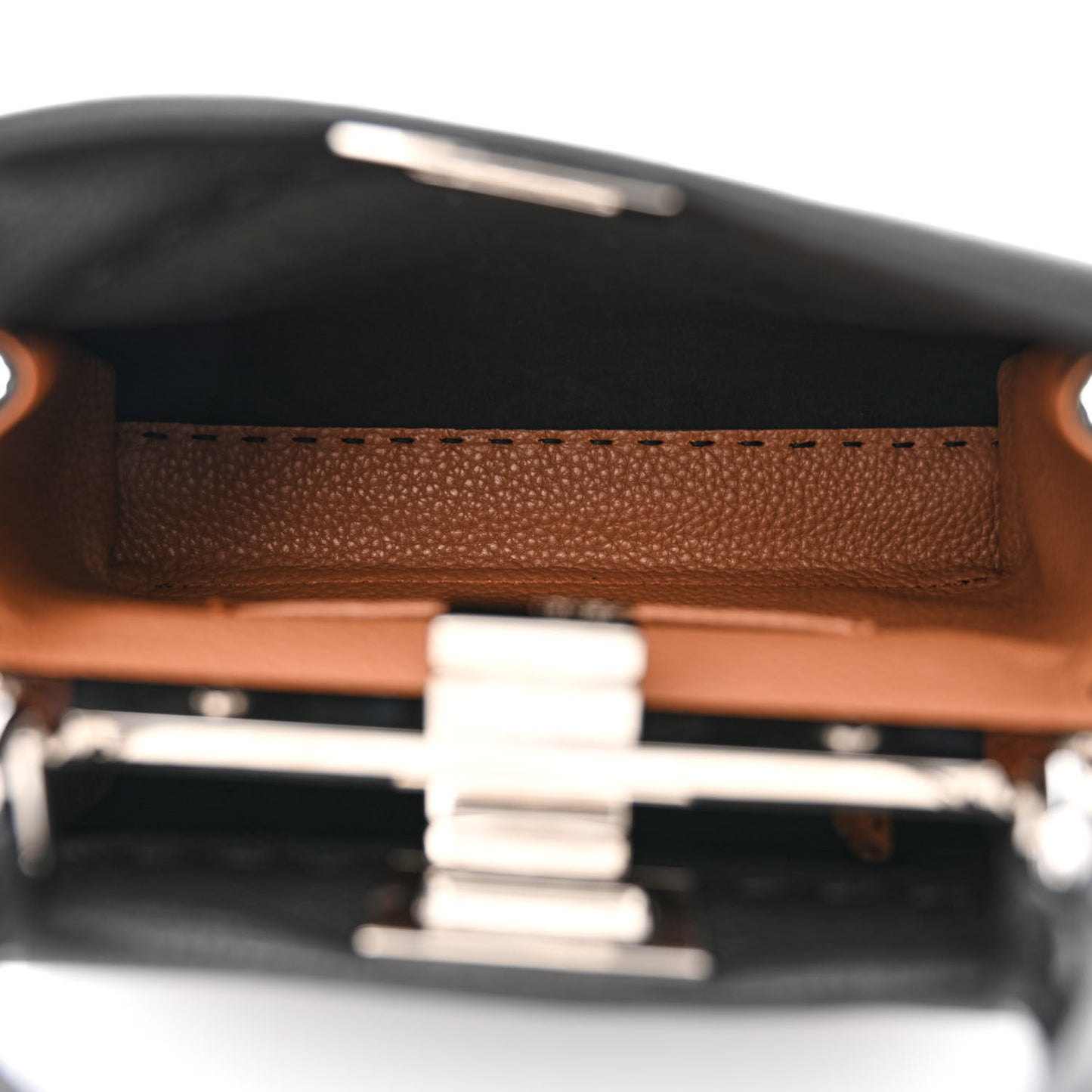 Cuoio Romano Selleria Bi-Color Mini Peekaboo Iconic Satchel Black Mou