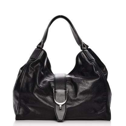 Gucci Calfskin Medium Soft Stirrup Shoulder Bag Black 1 of 7
