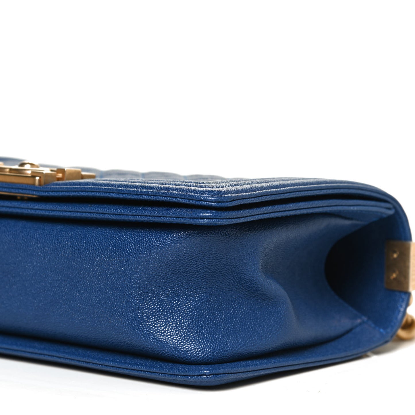 Caviar Quilted Medium Boy Flap Blue